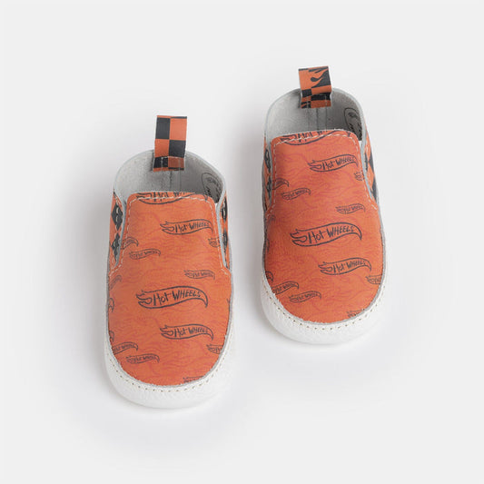 Orange Flame Hot Wheels™ Slip On Baby Shoe Slip On Soft Sole