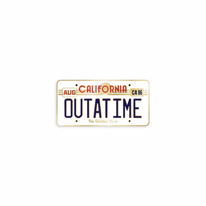 OUTATIME License Plate Enamel Pin