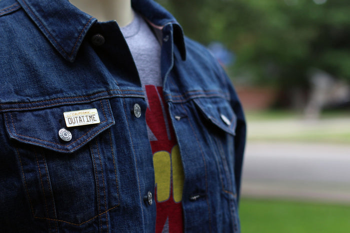 OUTATIME License Plate Enamel Pin
