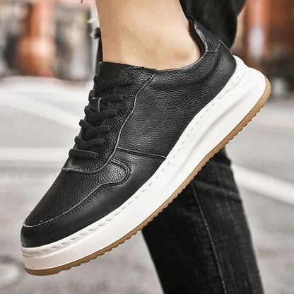 Oxford leather work shoes - AntoniosClothing - Black