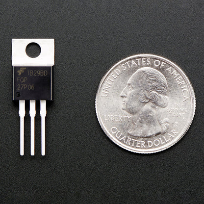 P-channel Power MOSFET - TO-220 Package (25A / 60V) by Adafruit - The Pi Hut