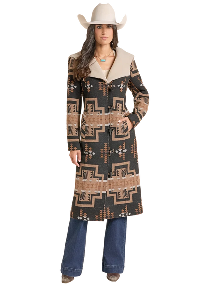 Panhandle Slim Women's Aztec Hooded Coat in Black