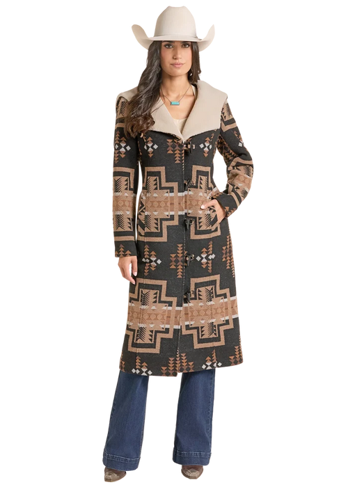 Panhandle Slim Women's Aztec Hooded Coat in Black