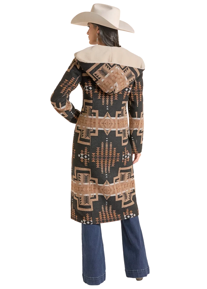 Panhandle Slim Women's Aztec Hooded Coat in Black