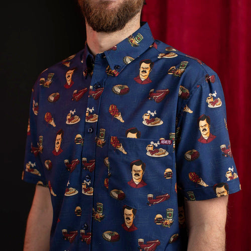 RSVLTS Parks and Rec Parks and Rec “Turf ‘n’ Turf” – KUNUFLEX Short Sleeve Shirt