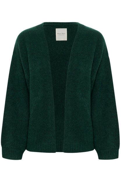 Part Two RastinaPW cardigan in deep sea moss green with open front, available at Dotique