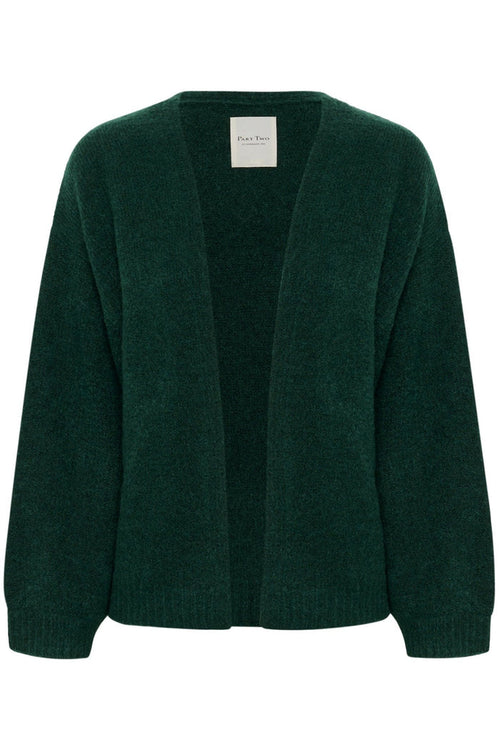 Part Two RastinaPW cardigan in deep sea moss green with open front, available at Dotique