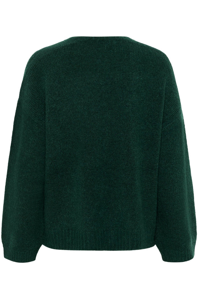 Part Two RastinaPW cardigan in deep sea moss green with open front, available at Dotique