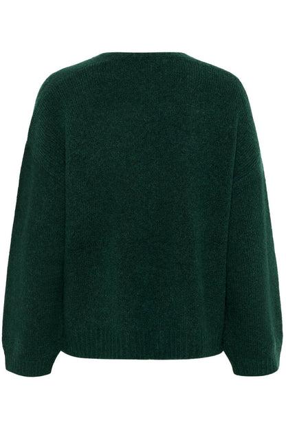 Part Two RastinaPW cardigan in deep sea moss green with open front, available at Dotique