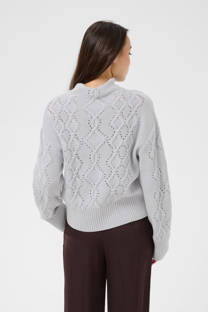 Part Two CharnelPW Jumper Grey Dawn 30310779 lace knit back view Shop Part Two at Dotique