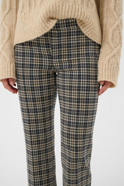 Part Two PontasPW Trousers Dark Navy Check 30305506 styled on model Shop Part Two at Dotique