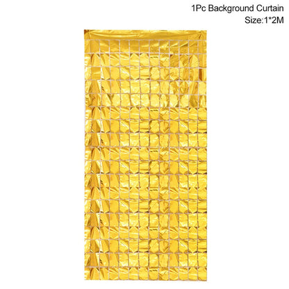 Party Background Glitter Look Curtain Glitter Backdrop Wedding - Party Decoration