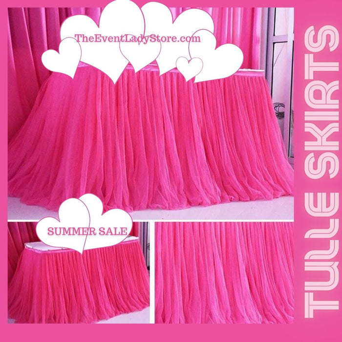 Party Tulle Table Skirt - Party Decor Table Skirting-Wedding Table Skirt