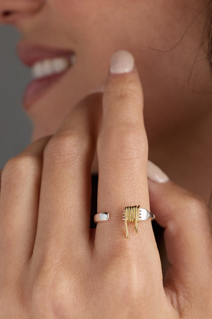 Pasta Girl Spaghetti Fork Ring