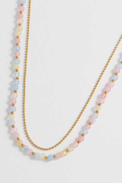 Pastel Multi Gemstone Double Necklace