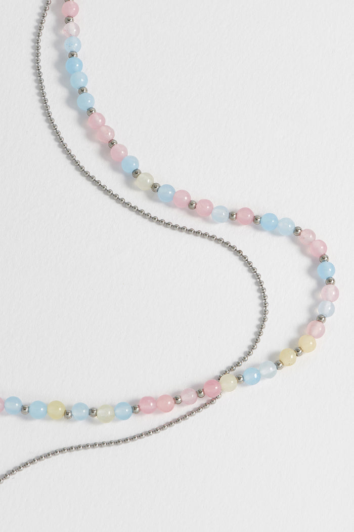 Pastel Multi Gemstone Double Necklace