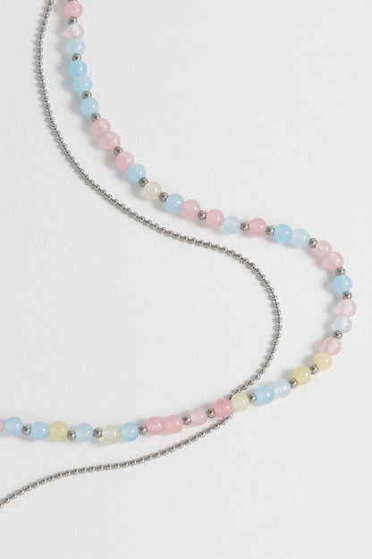 Pastel Multi Gemstone Double Necklace