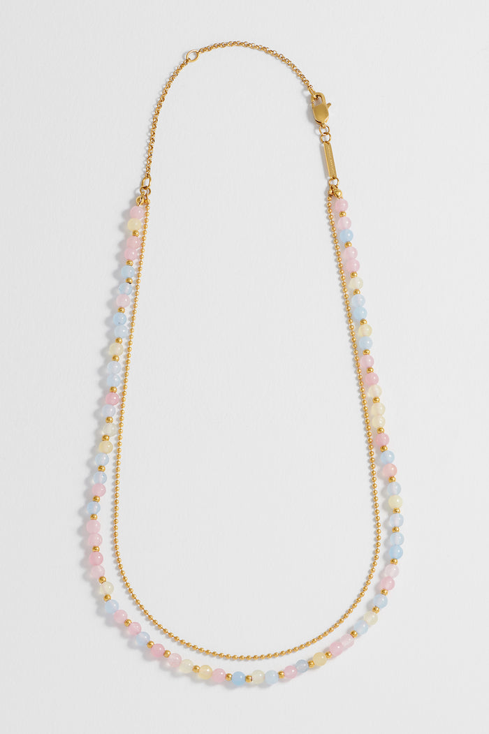 Pastel Multi Gemstone Double Necklace