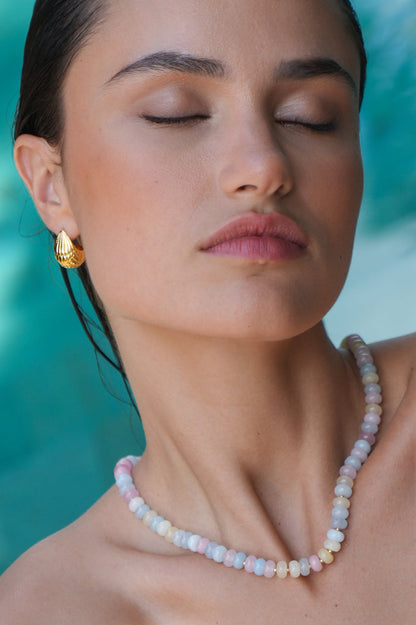 Pastel Multi Gemstone T-Bar Necklace