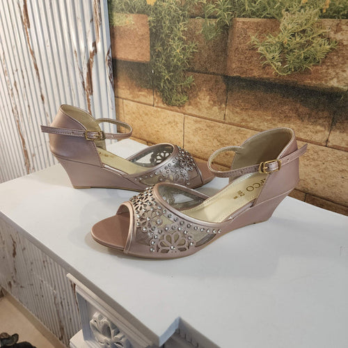 Peach Casual Sandals In Wedge - Maha fashions -  Women Footwear