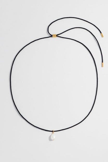 Pearl Drop Cord Necklace