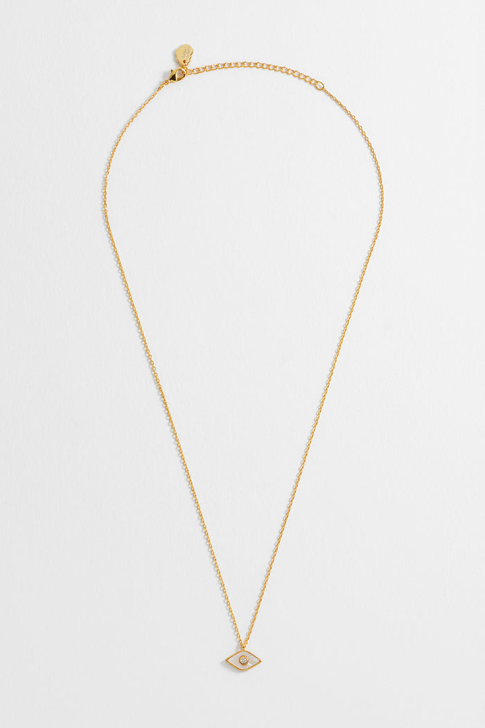 Pearl Evil Eye Necklace