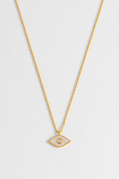 Pearl Evil Eye Necklace