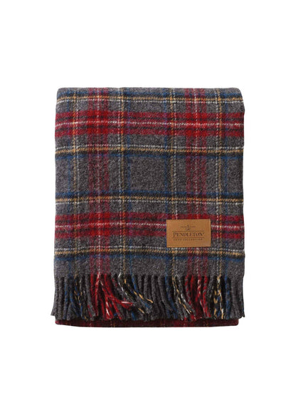 Pendleton Charcoal Stewart Carry Along Motor Robe Blanket Folded