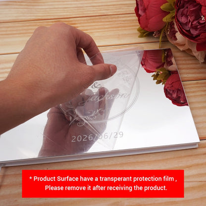 Personalized Acrylic Mirror Party Guest Book with Custom Names And Date