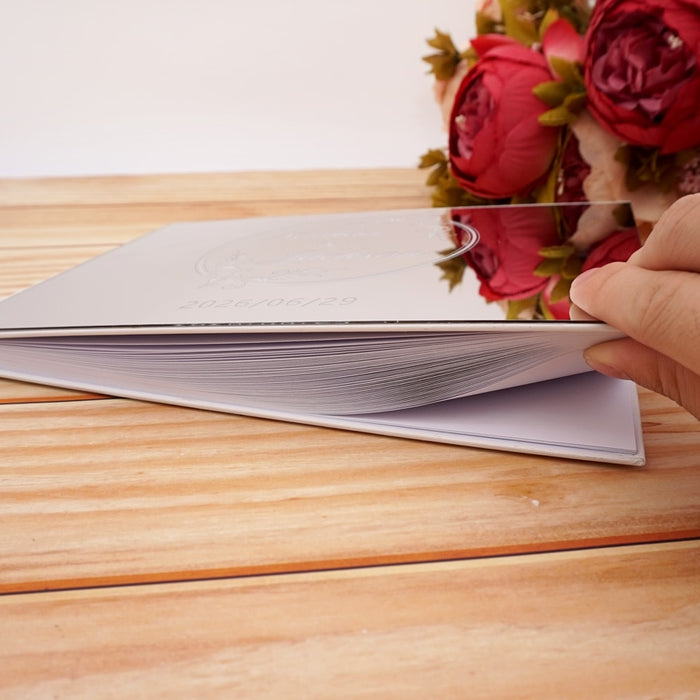Personalized Acrylic Mirror Party Guest Book with Custom Names And Date