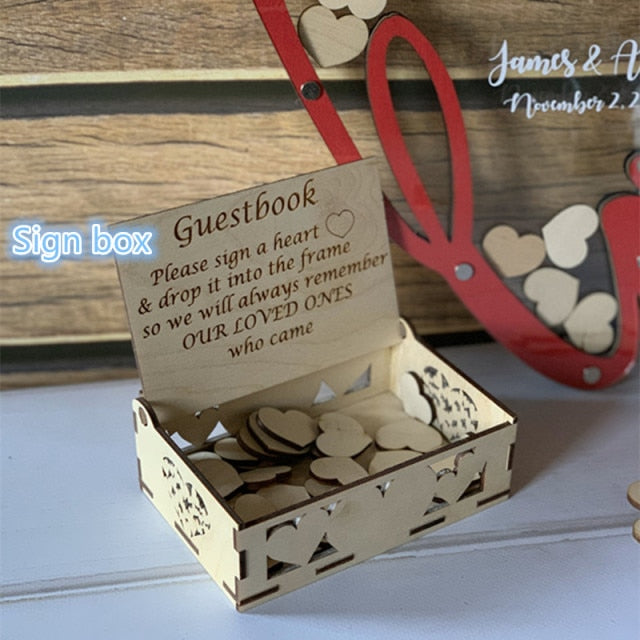 Personalized Love Heart Wish Drop Box Wedding Guest Book Alternative