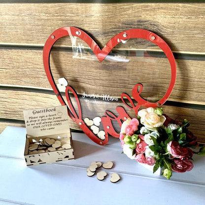 Personalized Love Heart Wish Drop Box Wedding Guest Book Alternative