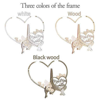 Personalized Romanza Rustic Mr and Mrs Wedding Wish Drop Double Heart Frame - A Guest Book Alternative