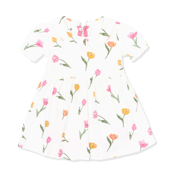 Product photo of the Peter Pan Collar Bodysuit Dress in Tulip