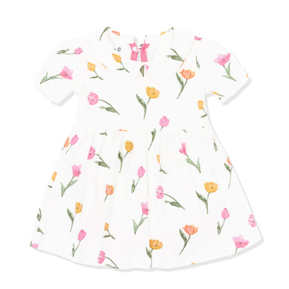 Product photo of the Peter Pan Collar Bodysuit Dress in Tulip