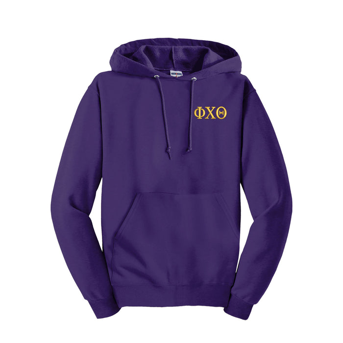 Phi Chi Theta Embroidered Hooded Pullover