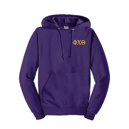 Phi Chi Theta Embroidered Hooded Pullover