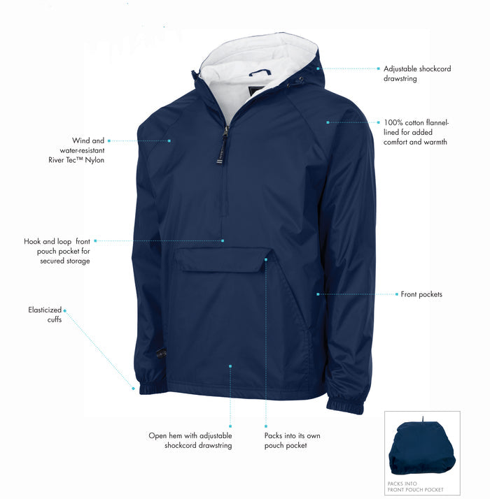 Phi Mu Delta Flannel Lined Windbreaker - Chapter Name