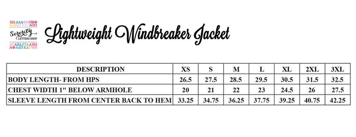 Phi Mu Delta Windbreaker Jacket - Chapter Name