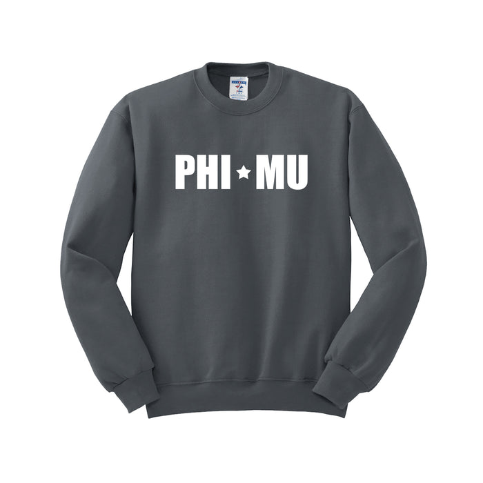 Phi Mu Sorority Crewneck Sweatshirt - Stars