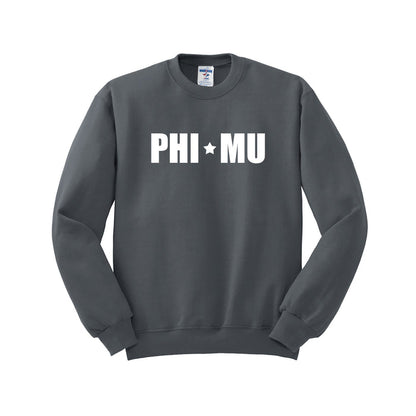 Phi Mu Sorority Crewneck Sweatshirt - Stars