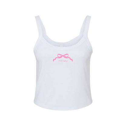 Phi Mu Spaghetti Strap tank - Cropped Shirt