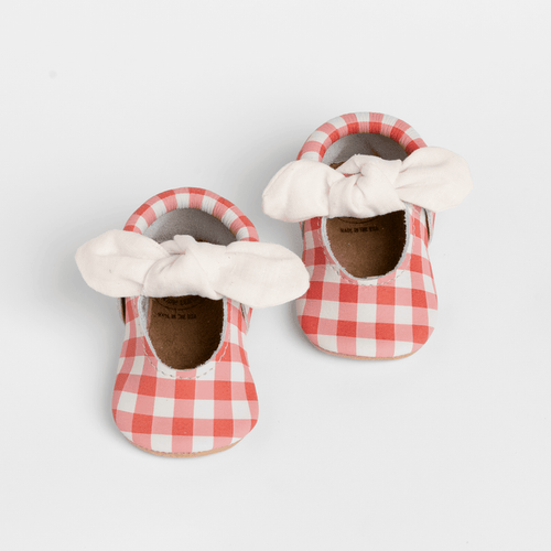 Picnic Table Knotted Bow Baby Shoe Knotted Bow Mocc Soft Sole