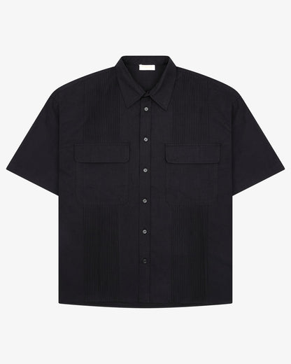 Pin Tucked Pocket Shirt - Black
