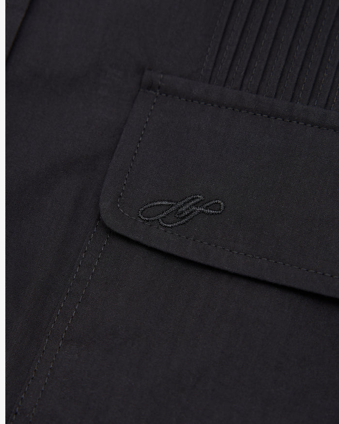 Pin Tucked Pocket Shirt - Black
