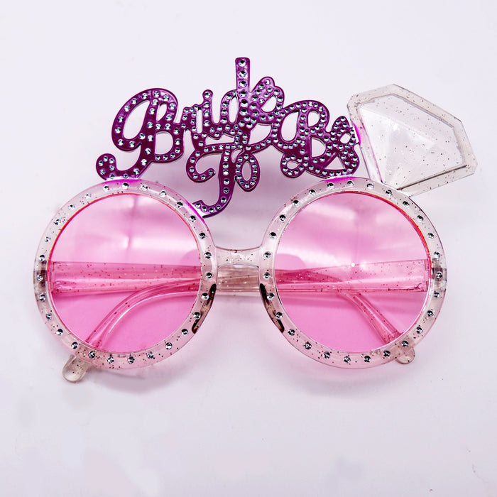 Pink Bling Diamond Bridal To Be Glasses for Bridal Shower or Bachelorette Party