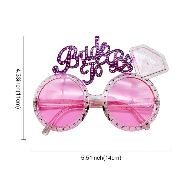 Pink Bling Diamond Bridal To Be Glasses for Bridal Shower or Bachelorette Party