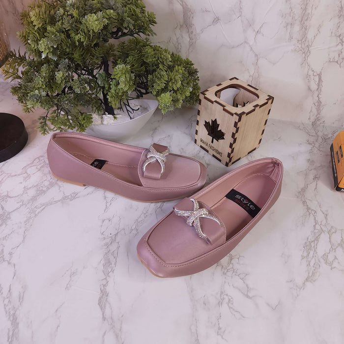 Pink Buckle Loafers - Maha fashions -  Women Footwear