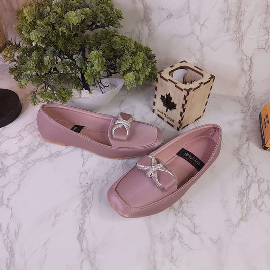 Pink Buckle Loafers - Maha fashions -  Women Footwear