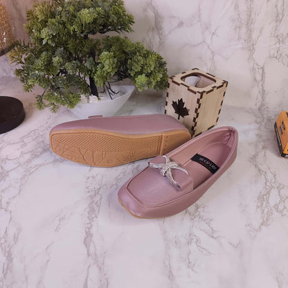 Pink Buckle Loafers - Maha fashions -  Women Footwear